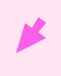 a pink arrow pointing down on a pink background